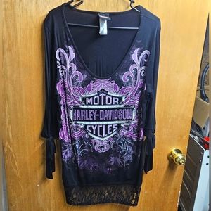 Harley Davidson Women's long sleeve Embelshed top